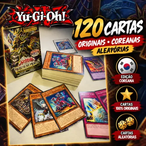 Yu-Gi-Oh! - 120 Cartas Aleatórias Originais Coreanas KONAMI