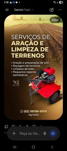 Aração e roçagem de lotes
