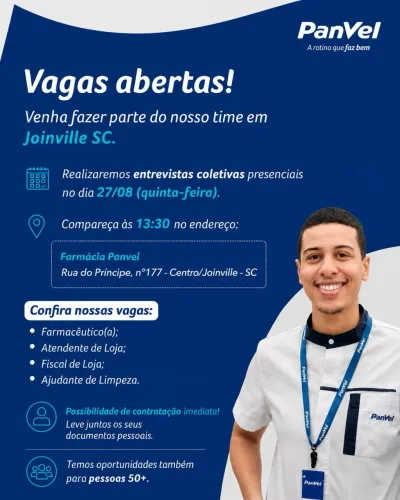VAGA PARA ATENDENTE DE FILIAL JOINVILLE
