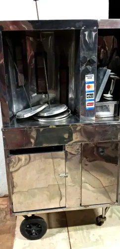 Máquina de Shawarma/Churrasco Grego em Aço Inox - Completa, com Rodinhas
