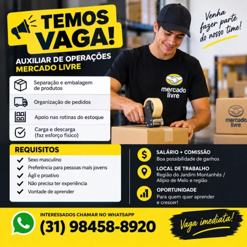 VAGA DE EMPREGO ESTOQUISTA /EMBALADOR