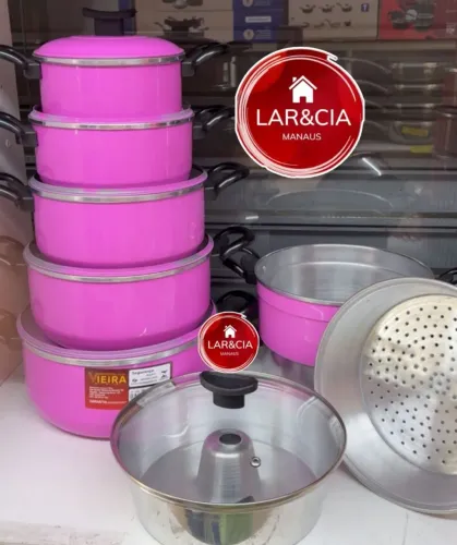 Panela jogo de panelas rosa