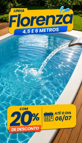 Piscinas de fibra 4,5 e 6 metros
