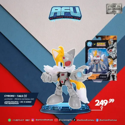 Tails Cyborg DC x Sonic The Hedgehog Jakks Pacific