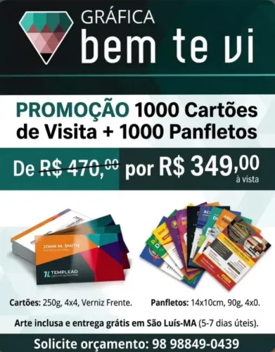 Cartões de visita + panfletos