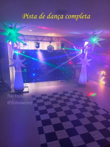 Pista de dança completa DJ e som (5h de festa)