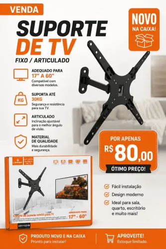 SUPORTE DE TV (fixo/articulado)