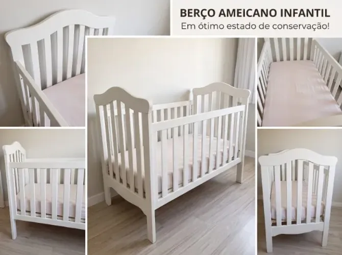 Berço Quater (Vira Mini Cama) com 3 Regulagens de Altura + Brinde