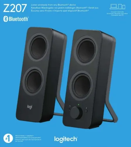 Caixa de som Bluetooth Logitech Z207 com Sistema 2.0 e conexão Bluetooth Nova Lacrada