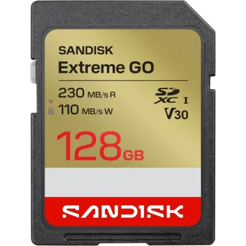 CARTAO DE MEMORIA SD 128GB SANDISK EXT. GO SDHC UHS-I CLAS. 10 U3 V30 - LOJA DADO DIGITAL