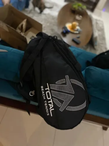 Raqueteira Total Beach Tennis Padel Grande Compartimento Térmico ALL BLACK
