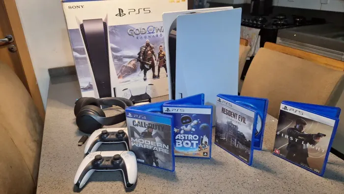 Ps5 mídia Física 2 controles 3 TB Fone 3d pulse 4 Jogos midia sendo 2 lançamento