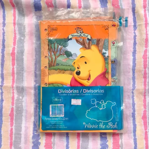 Divisória de Fichario A5 - Ursinho Pooh (Anos 2000)
