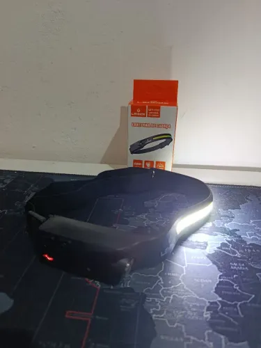 Lanterna de cabeça recarregável com sensor de temperatura / SUPER PROMOÇÃO