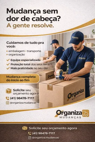 MUDANÇA COMPLETA COM EMBALAGEM E ORGANIZAÇÃO