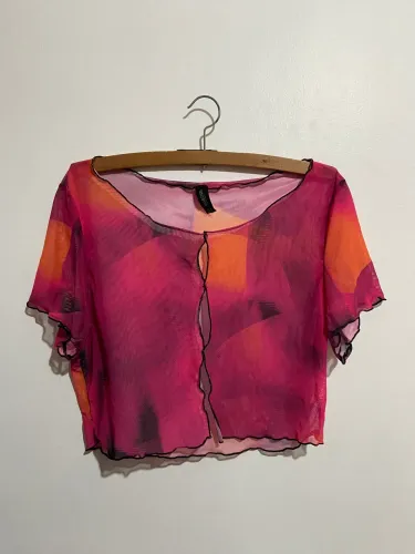 Blusa tule rosa 