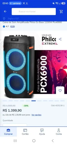 Caixa de som philco