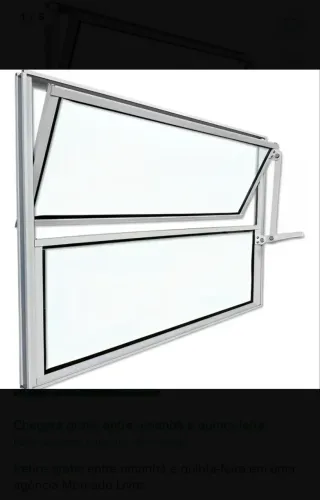 Janela Vitro Basculante 40x60 Alumínio Branco Com Vidros
