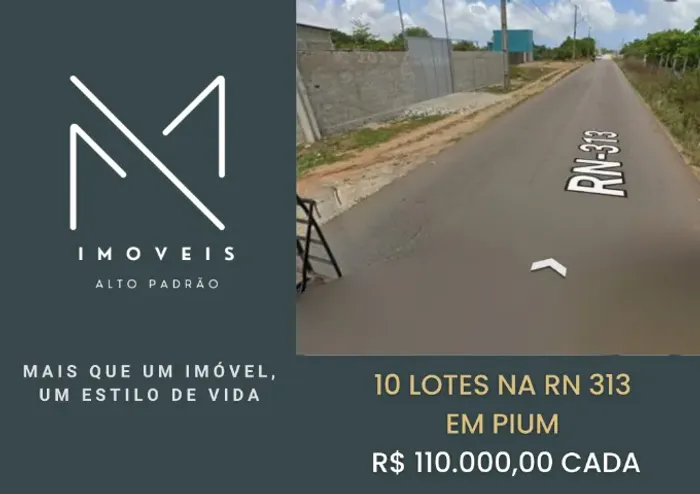 LOTES NA RN 313 - 10 UNIDADES DISPONÍVEIS