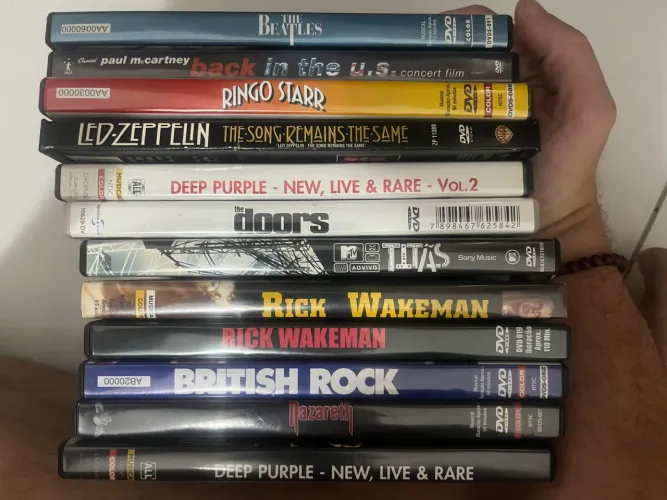 Lote com 11 DVDs originais de rock clássico - importados e nacionais