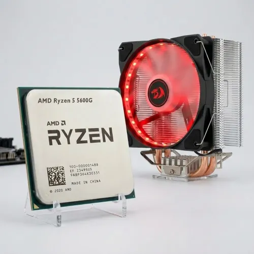 Processador Ryzen 5600g + grátis um Air Cooler Redragon Tyr Led Red e uma pasta térmica 