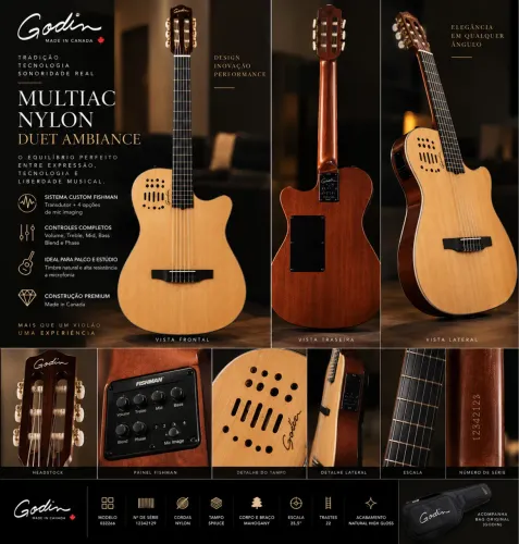 Violão Godin Multiac Duet Ambience Canadá