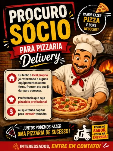 Sócio para pizzaria delivery e no local