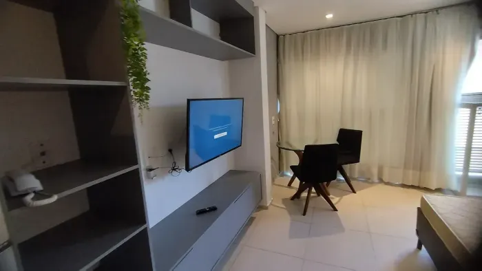 Studio mobiliado com 26 m2 mobiliado andar alto e lazer