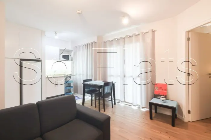Flat no Quality Bela Cintra disponível para locação contendo 2 dormitórios e 1 vaga de gar