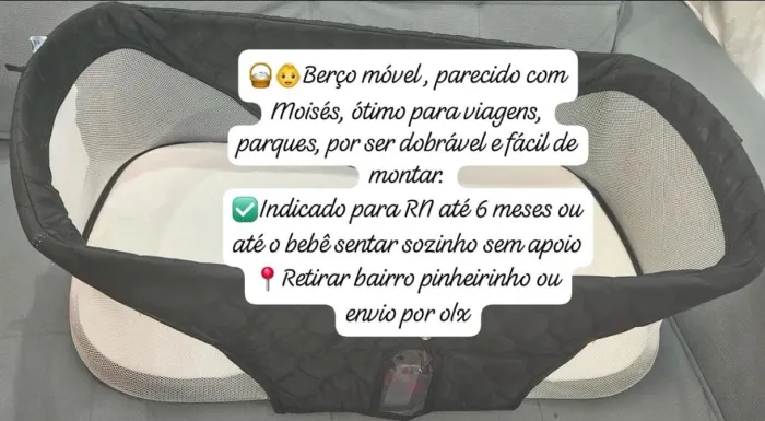 Moisés para bebê RN até 6 meses