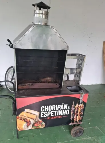 CARRINHO DE CHORIPAN E ESPETINHO PRONTO PARA TRABALHAR