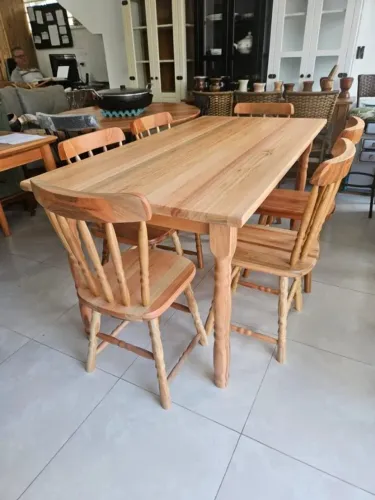 Lindissimo Conj Mesa Retangular, 6 Lugares Madeira Eucalipto Natural