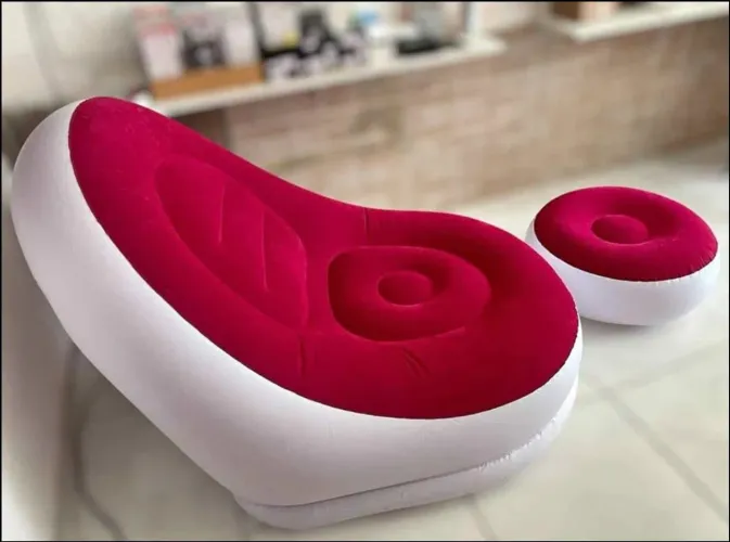 Puff inflável poltrona e descanso pe