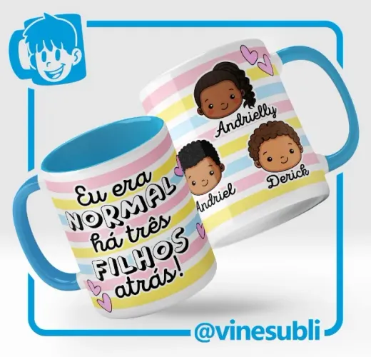 Caneca dia das Mães - Personalizada com Seus Filhos