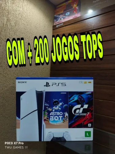 PS5 slim físico + 200 jogos tops 
