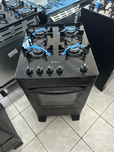 Fogão Atlas 4 bocas mesa de vidro automático Bivolt NOVO