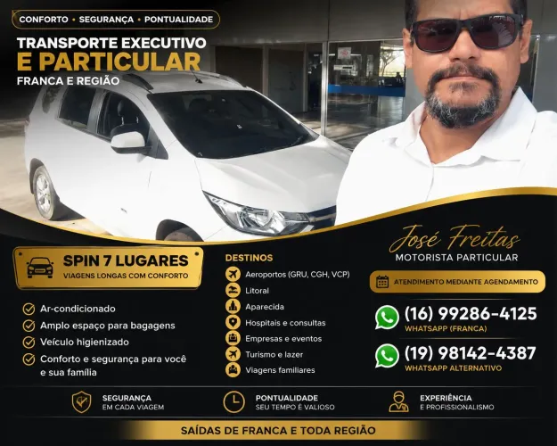 ? Spin 7 Lugares | Transporte para Aeroportos e Viagens | Franca-SP