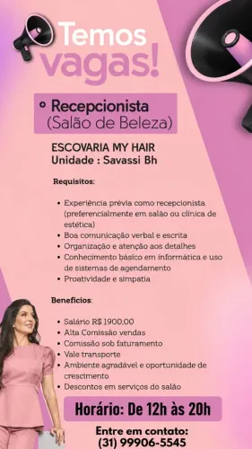 Contrata-se Recepcionista