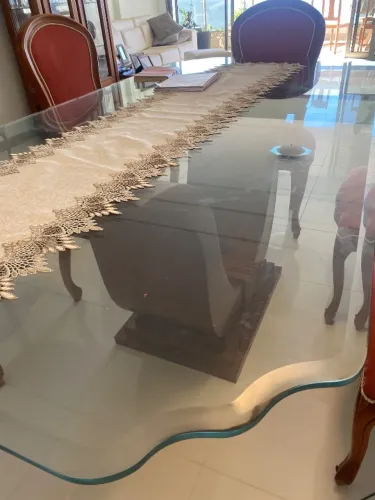 Tampo de mesa de vidro artesanal