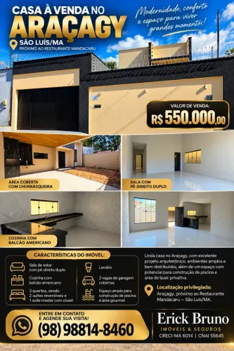 CASA NOVA À VENDA NO ALTO DO JAGUAREMA ARAÇAGY