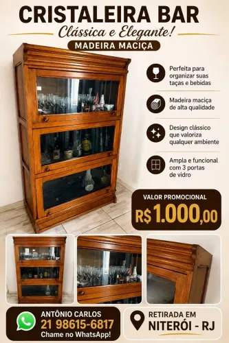 CRISTALEIRA em madeira