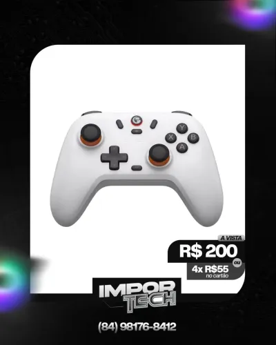 Controle sem fio T4 Nova Lite (Branco). @importech_084