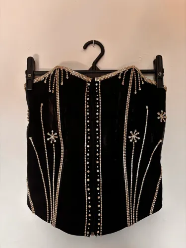 Blusa corset com strass