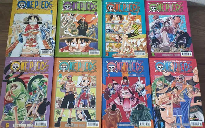Colecao manga one piece 3 em 1 8 volumes