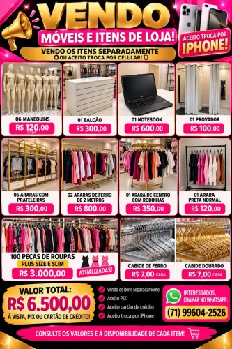 ? VENDO MÓVEIS E ITENS DE LOJA! ?