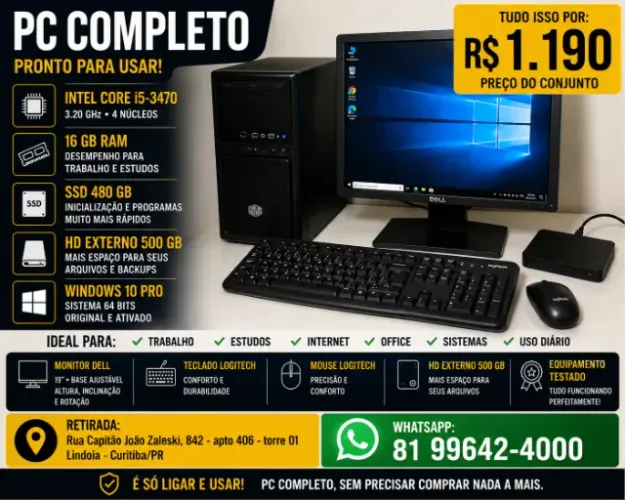 Computador PC Completo pronto para usar