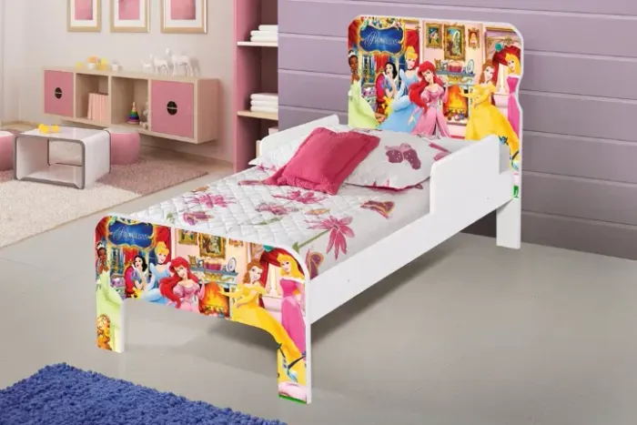 CAMA JUVENIL ADESIVADA DIVALOTO PRINCESAS - OFERTA IMPERDÍVEL