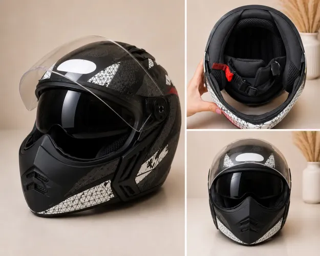 Capacete dupla viseira