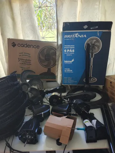 Lote de Peças NOVAS p/ Ventiladores Britânia e Cadence (Motores, Grades, Hélices)