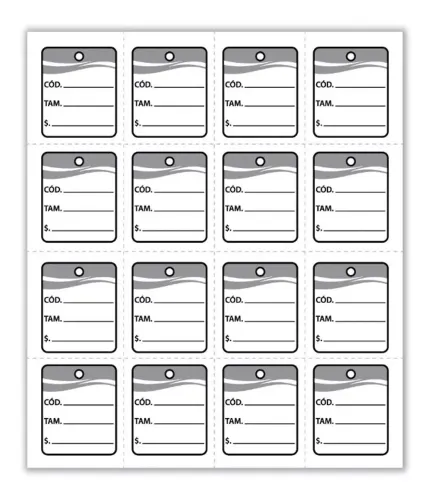 etiquetas para roupa tag de precificação 30x38 mm com 1000 mil und - cinza